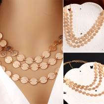 Fashion Coins Multi-layer Sweater Necklace