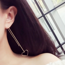Fashion Gold-tone Heart Pendant Tassel Earrings