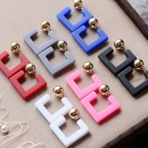 Chic Style Geometric Square Shaped Stud Earrings