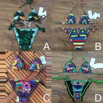 Sexy Self-Tie String Bikini Swimsuit Set