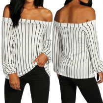 Fashion Long Sleeves Off-The-Shoulder Top