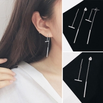 Chic Style Silver Tone Alloy Threader Earrings