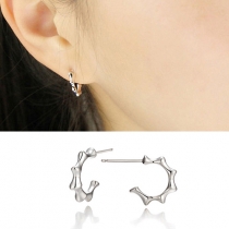Chic Style Incomplete Sun-Shaped Stud Earrings