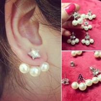 Fashion Pentagram Pearl Stud Earrings