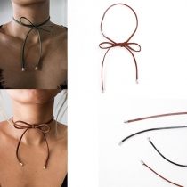Concise Style Tie Choker Necklace For Women