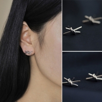 Concise Style Bowknot Stud Earrings