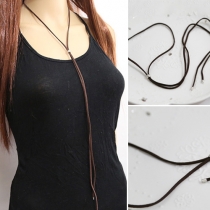 Fashion Brown Adjustable Long Sweater Necklace