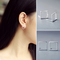 Concise Style Square Stud Earrings