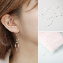 Concise Style Wave-shaped Earrings