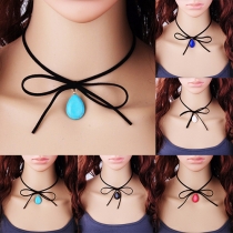 Stylish Turquoise Bowknot Choker Necklace