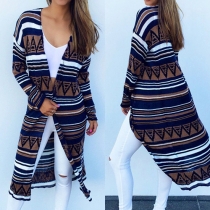 Stylish Printed Long Sleeve Cardigan For Women