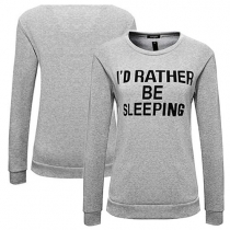 Casual Style Letters Printed Round Neck Long Sleeve Sweatshirt