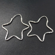 Fashion 925 Silver Five-pointed Star Shaped All-match Earring