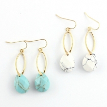Fashion Turquoise Copper Water-shaped Earring
