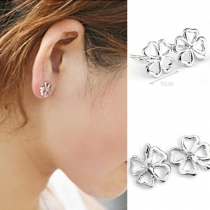 Simple Hollow Out Four Leaf Clover Shaped Earring