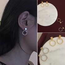 Elegant All-match Geometric Donut Shaped Pendant Earring