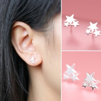 Fashion Elegant Star Pentagram Shaped Stud Earring