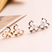 Simple Fashion Pearl Bowknot Stud Earring