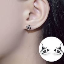 Simple All-match Triangle Shaped Crystal Stud Earring