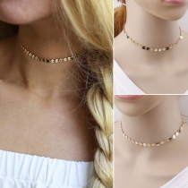 Simple Style Gold/Silver-tone Alloy Choker Necklace