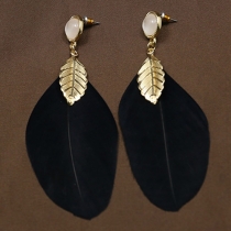 Chic Style Leaf Feather Earrings