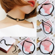Fashion Hollow Out Heart Pendant Choker Necklace