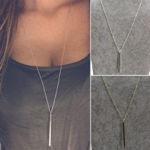 Fashion Gold/Silver-tone Alloy Stick Pendant Necklace