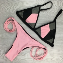 Sexy Contrast Color Bikini Set