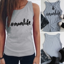 Fashion Casual Letters Printed Sleeveless Tank Tops 