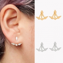 Fashion Gold/Silver-tone Rhombus-shaped Alloy Stud Earring