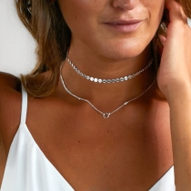 Fashion Gold/Silver-tone Double-layer Alloy Choker Necklace