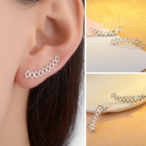 Fashion Hollow Out Rectangle Shape Stud Earring