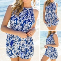 Sexy Backless Slim Fit Printed Sling Romper