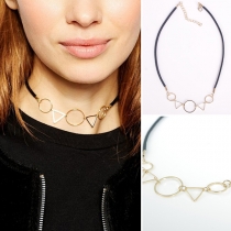 Fashion Geometric Shaped Pendant Choker Necklace