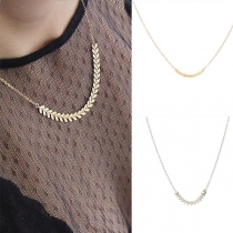Fashion Gold/Silver-tone Fish-bone Pendant Alloy Necklace