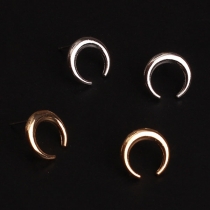 Simple Style Crescent Shaped Alloy Stud Earrings