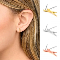 Solid Color DIY Dagger Shape Alloy Stud Earring 