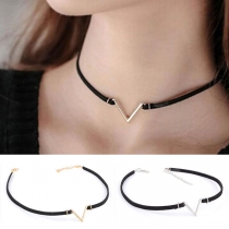Simple Style V-shaped Pendant Choker Necklace