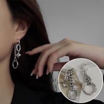 Fashion Gold/Silver-tone Hoop Pendant Earrings