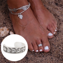 Retro Style Totem Carving Alloy Foot Ring