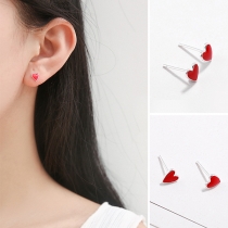 Simple Style Heart Shaped Stud Earrings