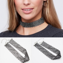 Simple Style Rhinestone Inlaid Choker Necklace