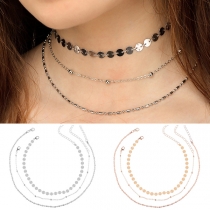 Fashion Gold/Silver-tone Multilayer Alloy Necklace