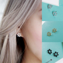 Simple Style Hexagram Shaped Stud Earrings