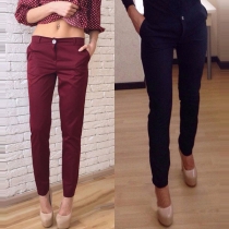 Fashion Low-waist Solid Color Casual Pants