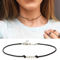 Simple Style Beaded Pendant Choker Necklace