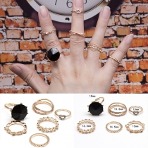 Fashion Gold-tone Alloy Ring Set 6 pcs/Set