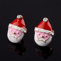 Cute Style Santa Claus Shaped Stud Earrings