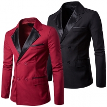 Fashion Long Sleeve Slim Fit Double-breasted Men's Blazer