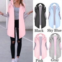 Fashion Contrast Color Long Sleeve Thin Cardigan